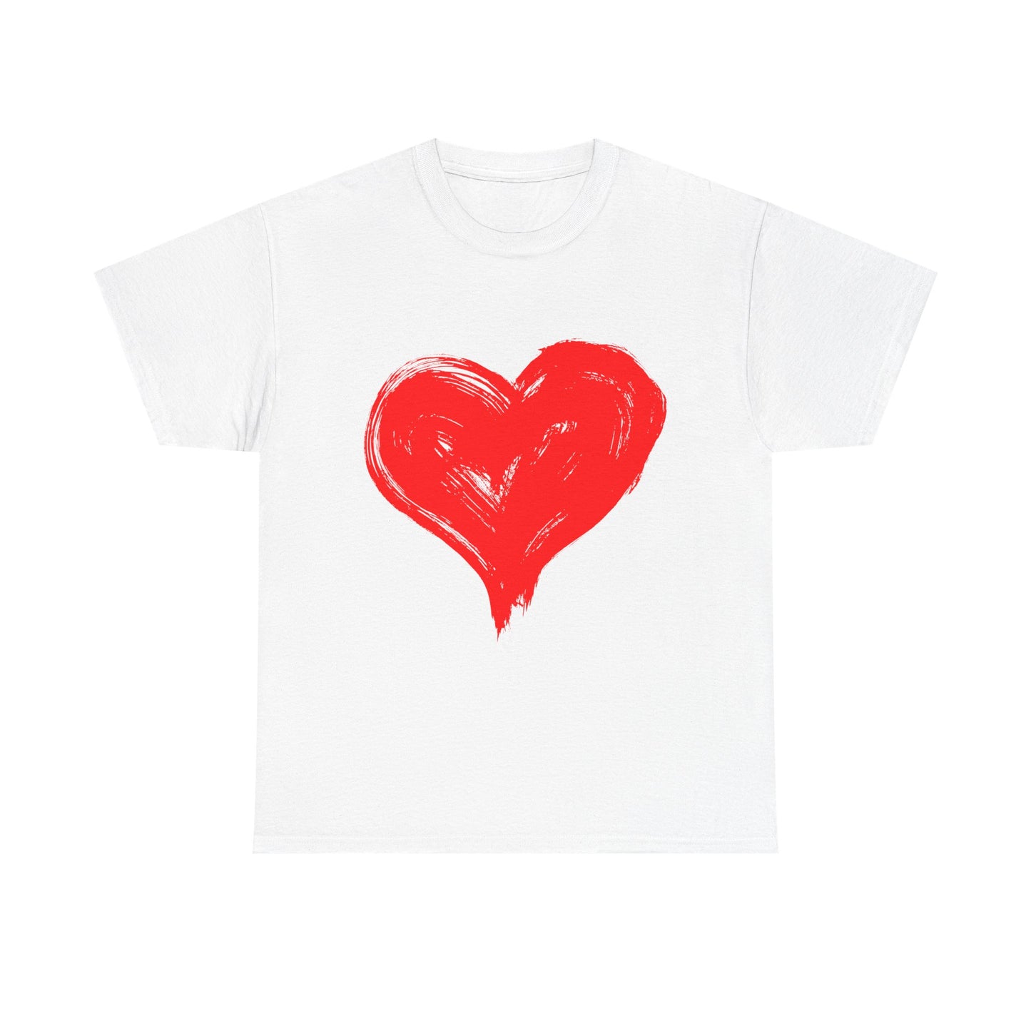 Heart Brushstroke T-Shirt – Red Painted Heart Tee for Valentine's & Everyday Love