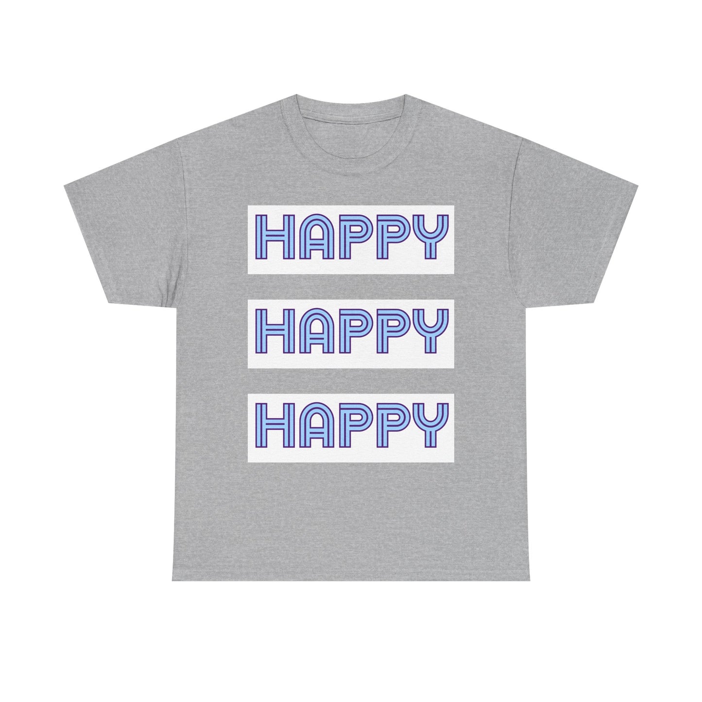 Happy Happy Happy Retro Graphic Tee — Positive Message T-Shirt