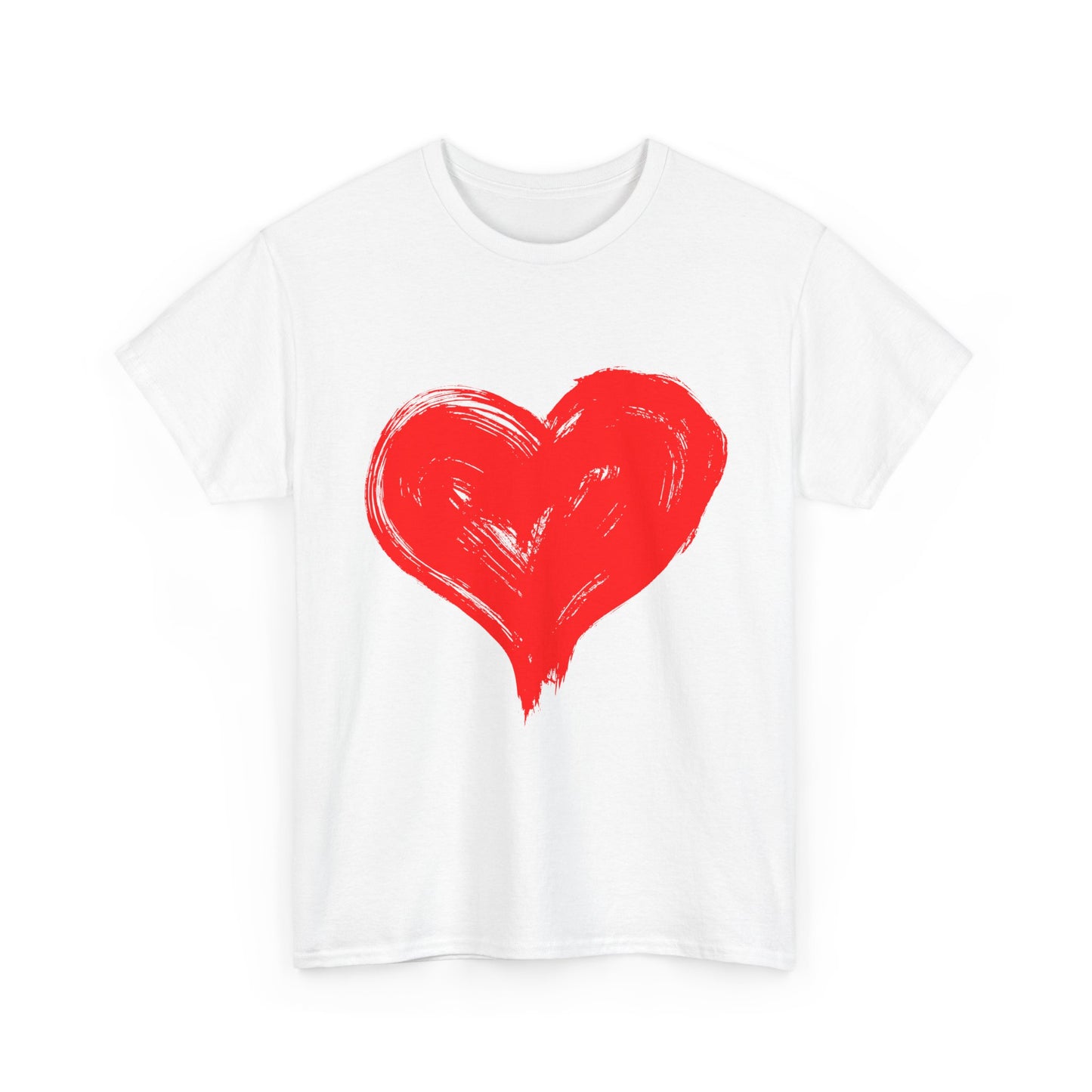 Heart Brushstroke T-Shirt – Red Painted Heart Tee for Valentine's & Everyday Love