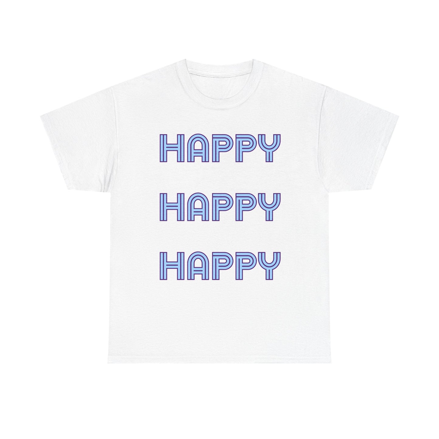 Happy Happy Happy Retro Graphic Tee — Positive Message T-Shirt